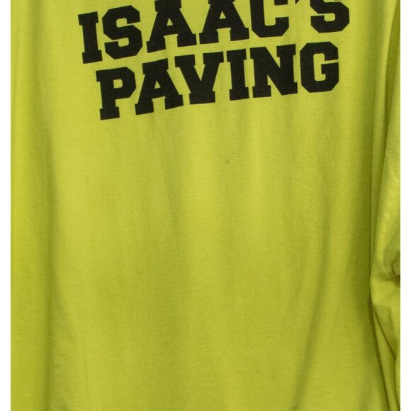Gildan Isaac's Paving Mens Yellow T Shirt Spell Out Pullover Short Sleeve 3XL - Picture 6 of 9